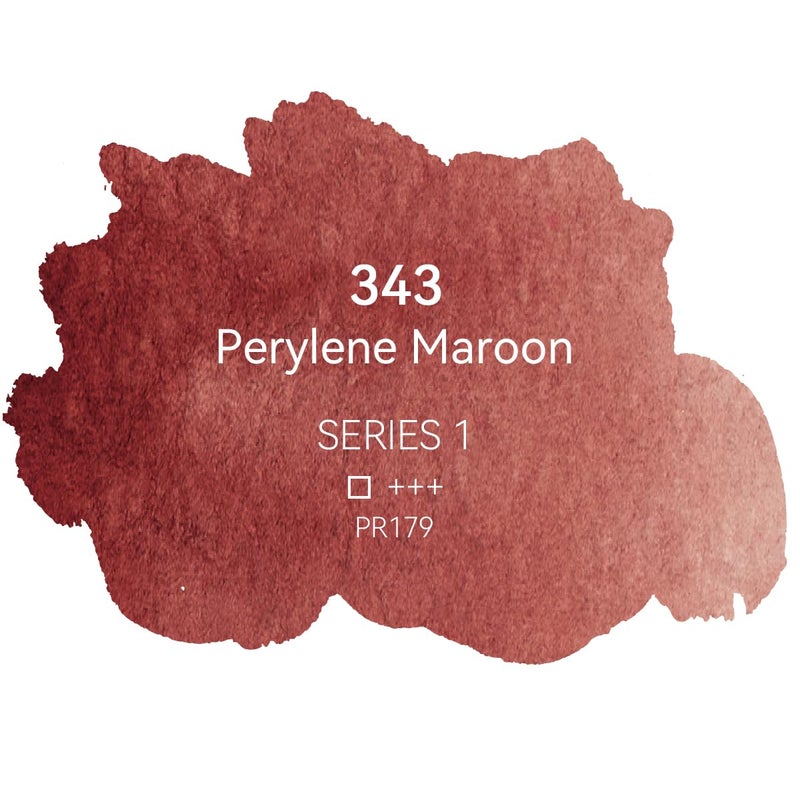 PHOENIX Professional Watercolor Paint - Single Watercolor Half Pan - Perylene Maroon 343 - Image 2